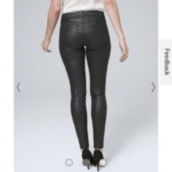 NWT White House Black Market Mid-Rise Metallic Skinny Jeans - Picture 2 of 4